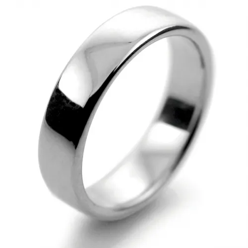 Slight or Soft Court Medium -  5mm Palladium Wedding Ring 